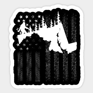 Maryland Bigfoot American Flag Sticker